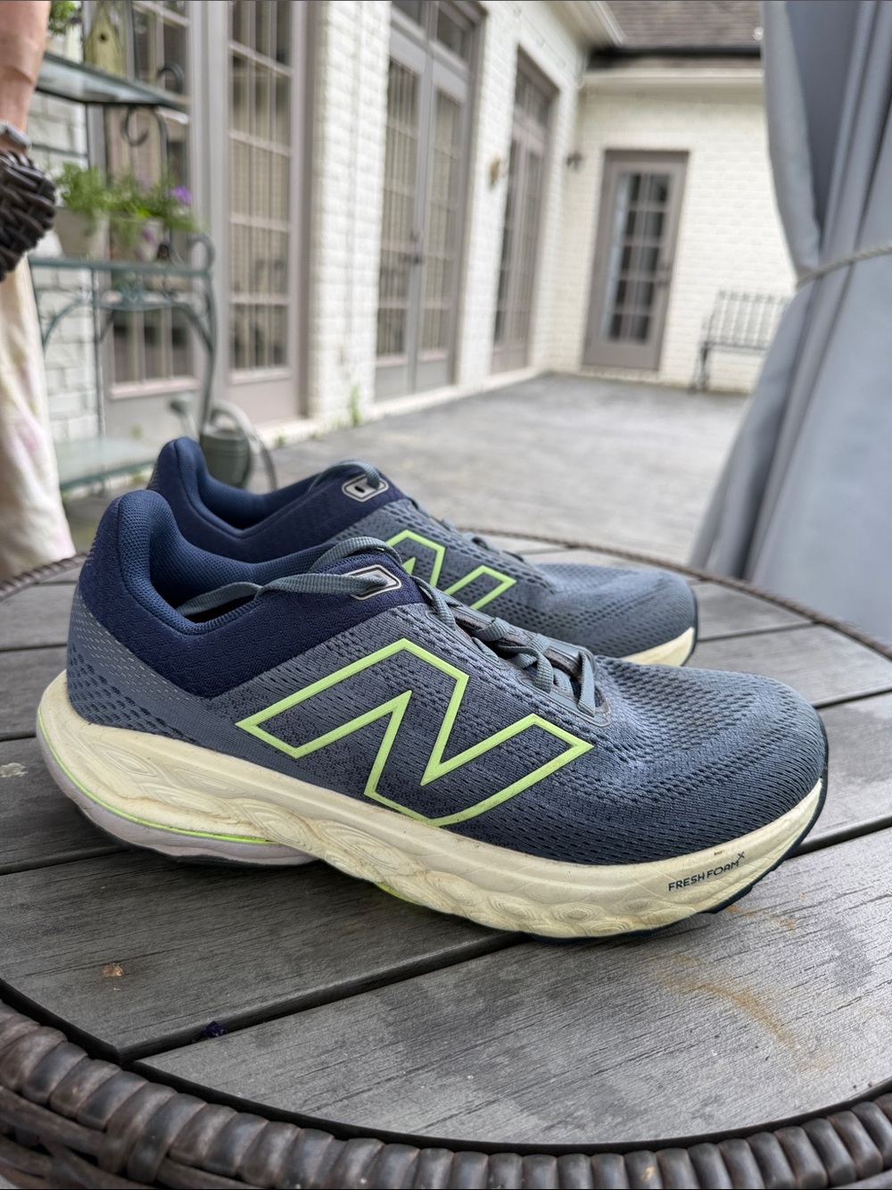 New Balance Grey and Neon Yellow Running Sneakers - Picture 2 of 4